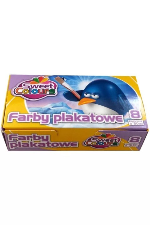 Farby plakatowe 8 kolorów 20ml