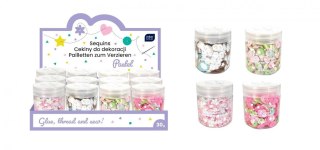 Cekiny do dekoracji 30g pastel (12szt)