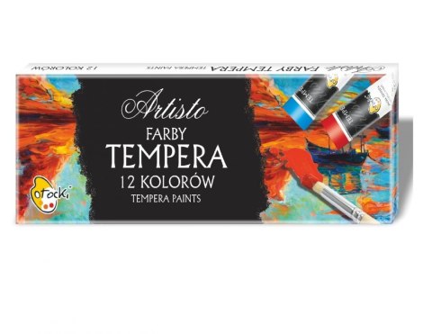 Farby tempera 12 kolorów w tubie