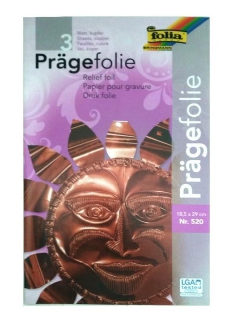 Folia metaliczna 18,5x29cm miedziana 3 arkusze