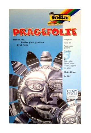 Folia metaliczna 18,5x29cm srebrna 3 arkusze