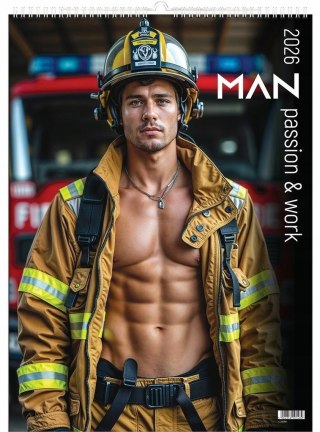 Kalendarz 2026 wieloplanszowy mężczyźni w pracy