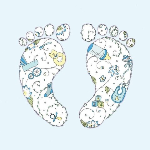 Karnet Swarovski kwadrat CL1909 Narodziny stópki