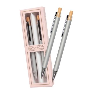 Długopis + ołówek Dyplomat srebrny Gift Box