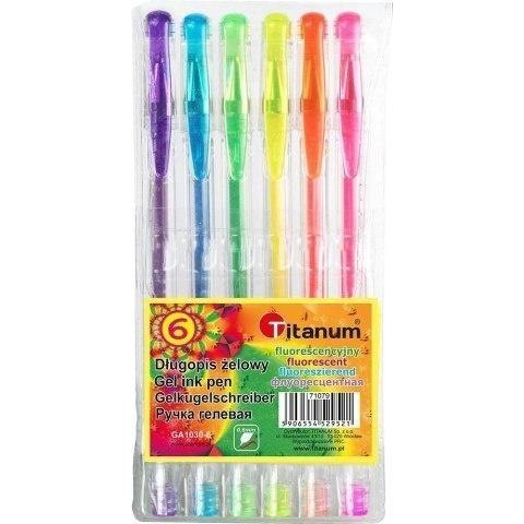 Długopis żelowy fluorescencyjny 6 kolorów