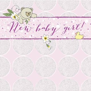 Karnet Swarovski kwadrat CL0219 Narodziny miś