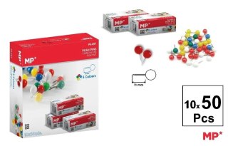Kolorowe pinezki 11mm okrągła główka 10x50szt