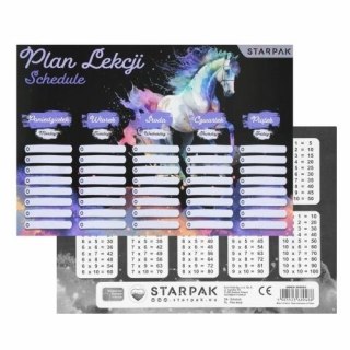 Plan lekcji z tabliczką mnożenia Konie (25szt)