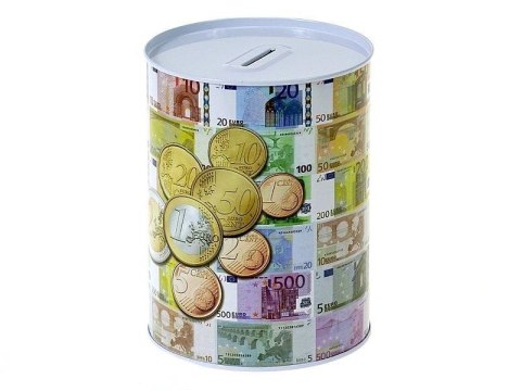Skarbonka duża metalowa waluta Euro