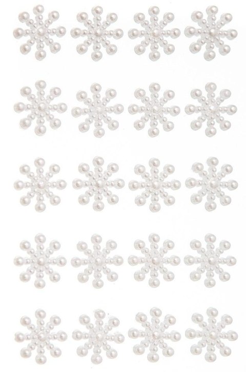 Perełki samoprzylepne śnieżynka 24szt