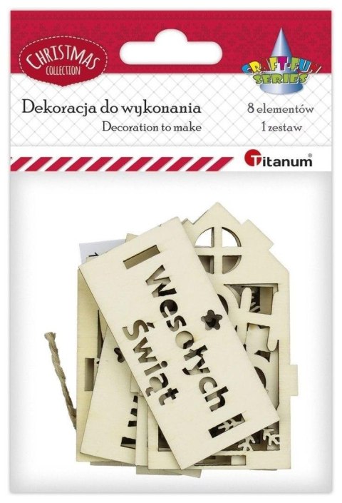 Zawieszka drewniana 3D domek ażurowy 69x56x85mm