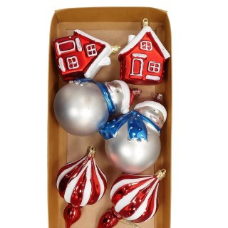 Bombki na choinkę 6szt Domek, Bałwan
