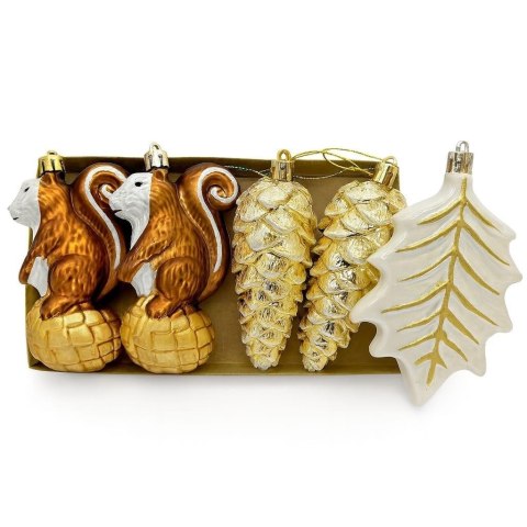 Bombki na choinkę 6szt Wiewiórka, szyszki