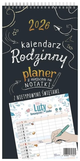 Kalendarz 2026 ścienny notatnikowy planer rodzinny