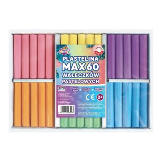Plastelina MAX 60 wałeczków pastel