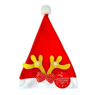 Czapka Mikołaja ze złotymi rogami