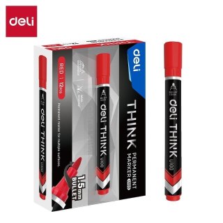 Marker permanentny okrągły 1,5mm czerwony (12szt)