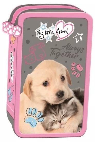 Piórnik potrójny z wyposażeniem Cat&Dog