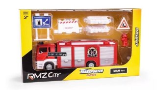 Straż pożarna + znaki drogowe + ogrodzenie