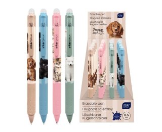 Długopis ścieralny auto z grip. Puppy Sign (24szt)