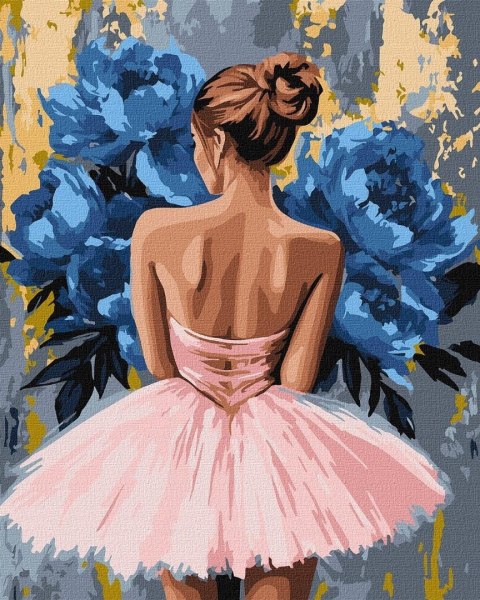 Malowanie po numerach - Baletnica z piwoniami