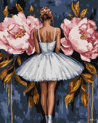 Malowanie po numerach - Baletnica z piwoniami