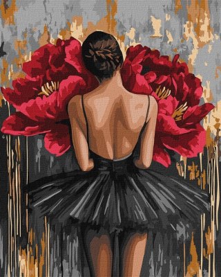 Malowanie po numerach - Baletnica z piwoniami