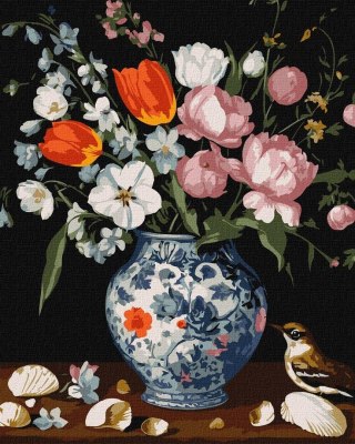 Malowanie po numerach - Bukiet w wazonie 40x50cm