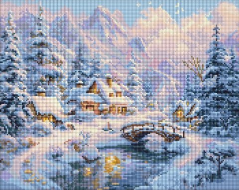 Mozaika diamentowa - Zimowy spokój 40x50cm
