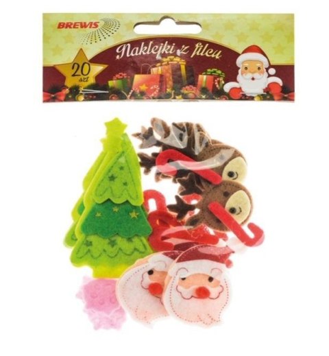 Naklejki z filcu świąteczne 20szt