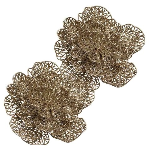 Ozdoby na choinkę złote kwiaty 2szt