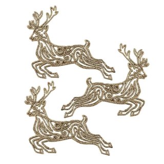 Ozdoby świąteczne złote jelenie 3szt