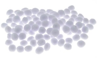 Pompony białe 10mm 100szt