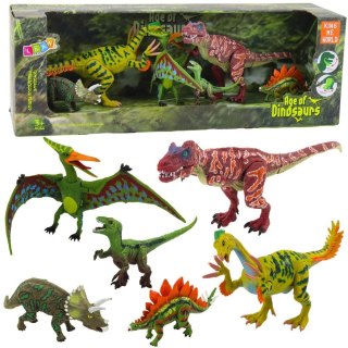 Zestaw figurek Dinozaury ruchome nogi paszcze 6szt