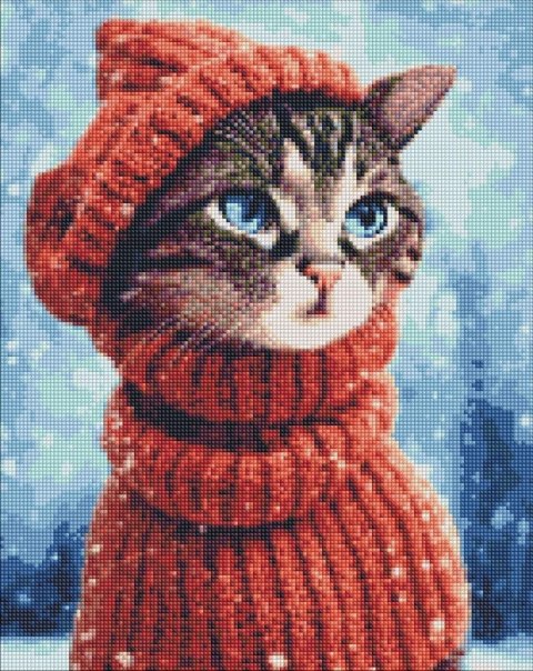 Diamentowa mozaika - Dziwna kotka 40x50cm