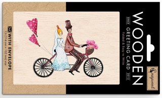 Karnet drewniany C6 + koperta Ślub Para Młoda