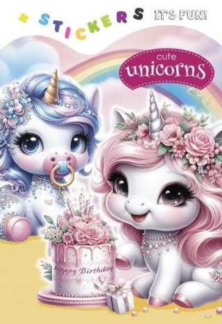 Kolorowanka 135x190 z naklejkami Urocze jednorożce