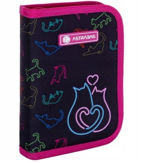 Piórnik pojedynczy 2 klapki bez wyp. Rainbow Kotki