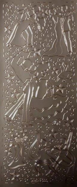 Stiker ażurowy 10x23cm złoty