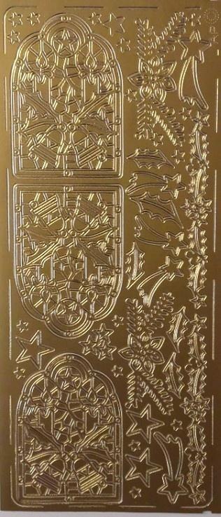 Stiker ażurowy 10x23cm złoty