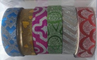 Taśma ozdobna wzorki brokat 10mmx4m 6szt