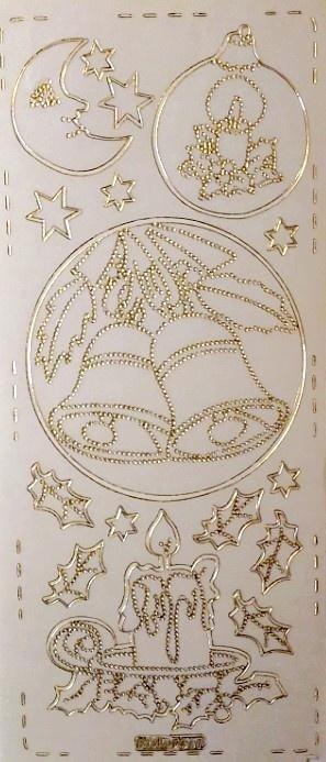 Stiker ażurowy 10x23cm transparentny złoty