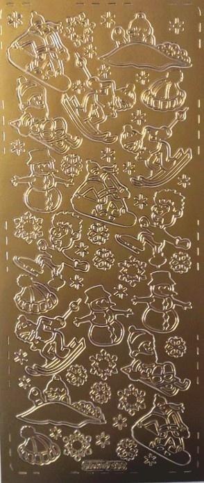 Stiker ażurowy 10x23cm złoty