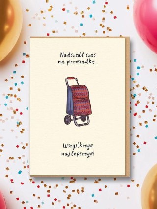 Karnet okolicznościowy Cza na przsiadkę