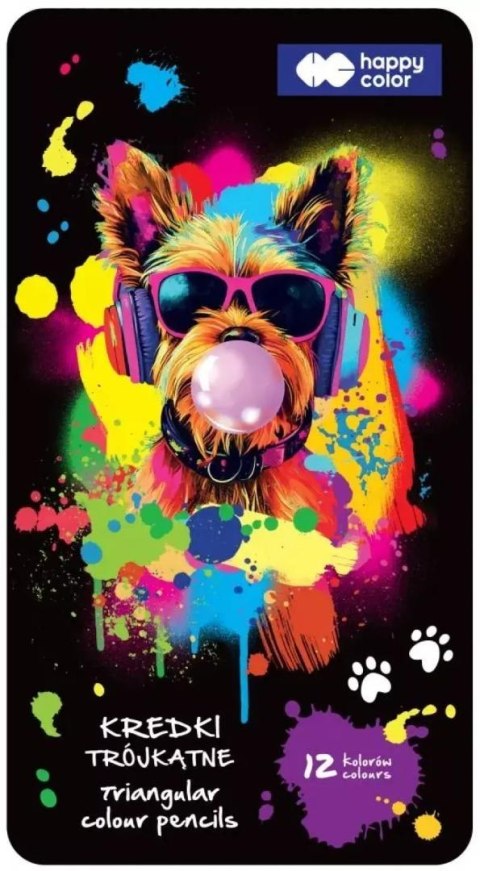 Kredki drewniane trójkątne 12 kolorów