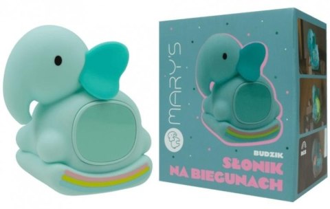 Lampka nocna z budzikiem Słonik na biegunach