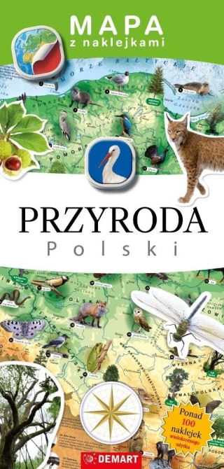 Mapa z naklejkami Przyroda Polski