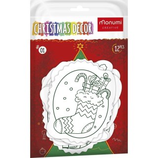 Zawieszki na choinkę do kolorowania 12szt