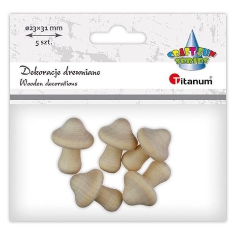 Drewniane grzybki 23x30mm 5szt