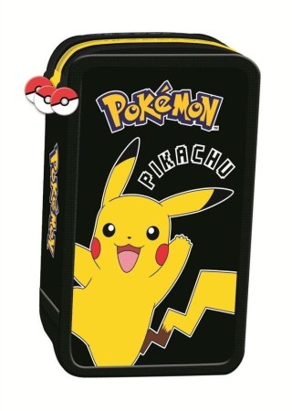 Piórnik potrójny z wyposażeniem Pokemon